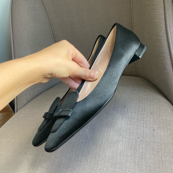 Prada Ballet Black Bow Flats 37 - Picture 12 of 14